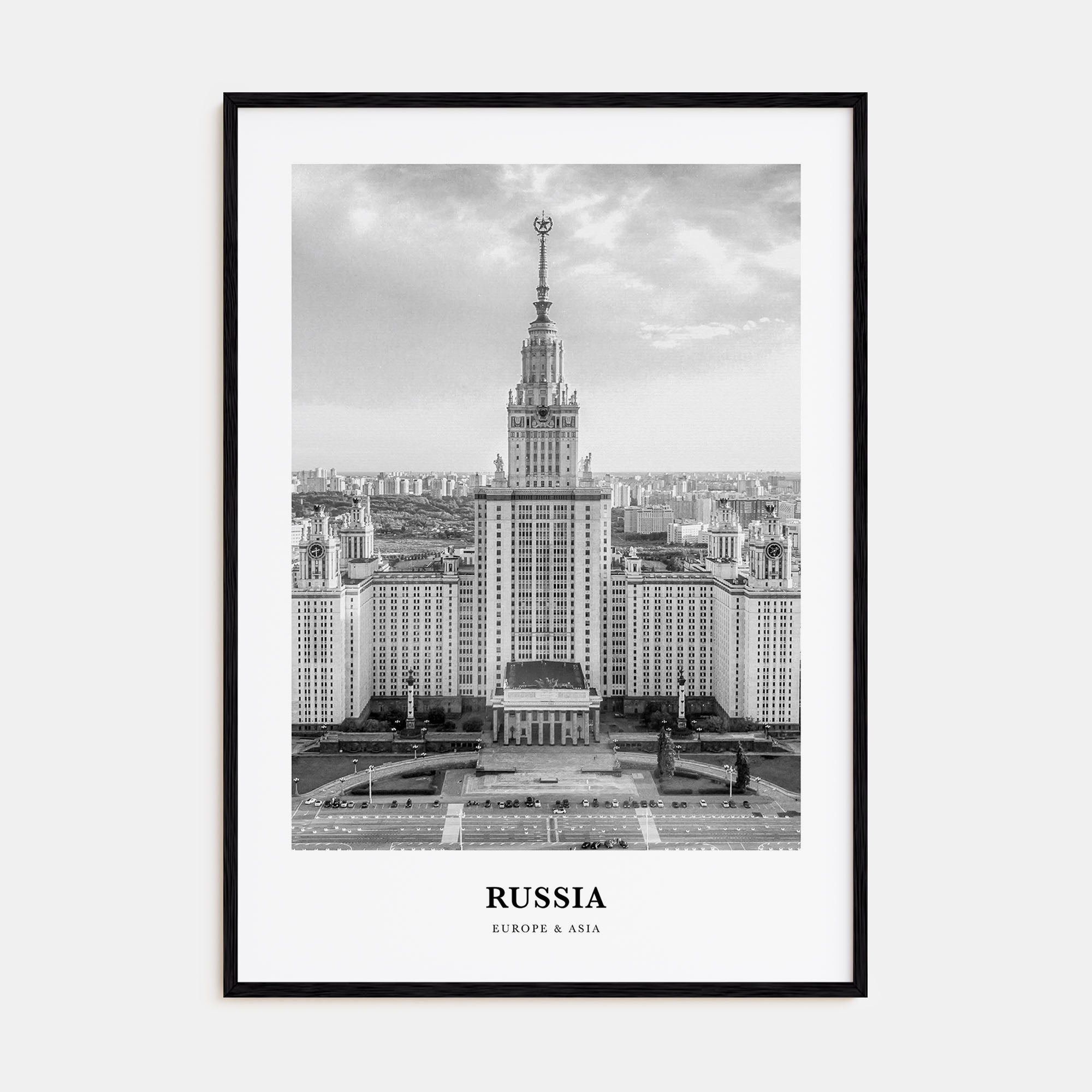 Russia Portrait B&W Poster