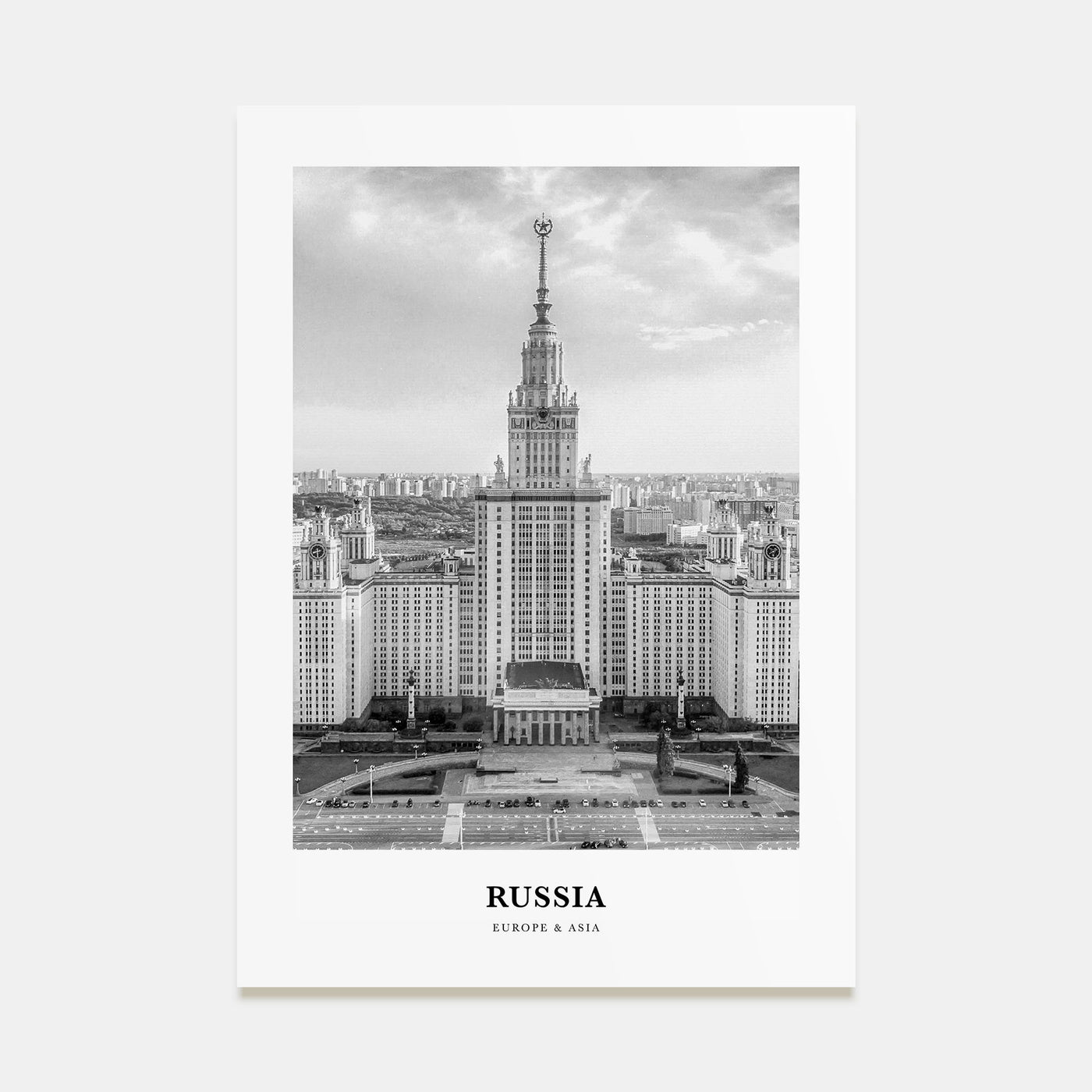 Russia Portrait B&W Poster