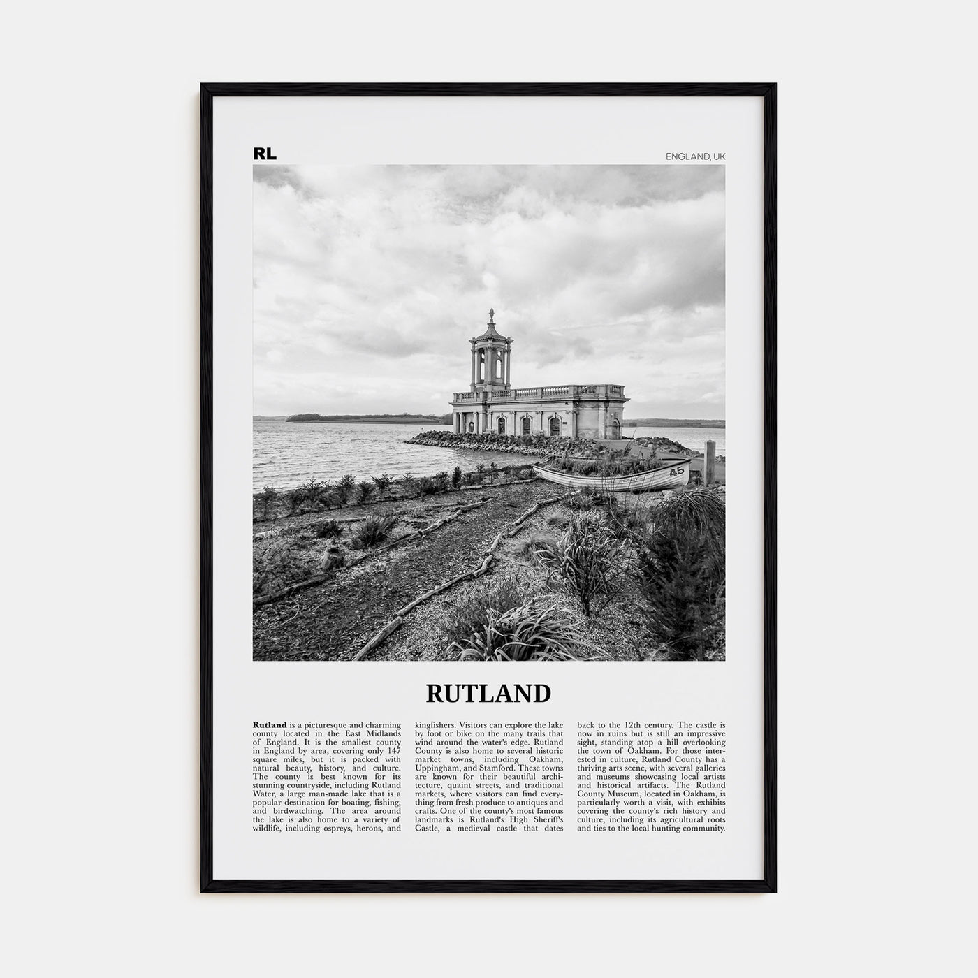 Rutland Travel B&W Poster