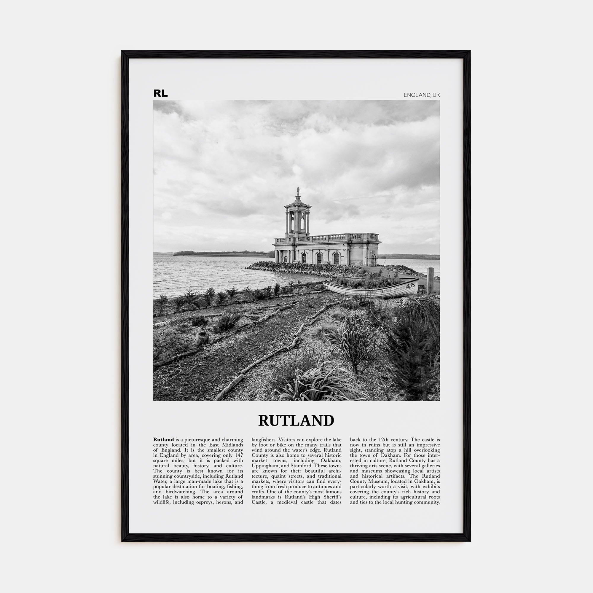 Rutland Travel B&W Poster