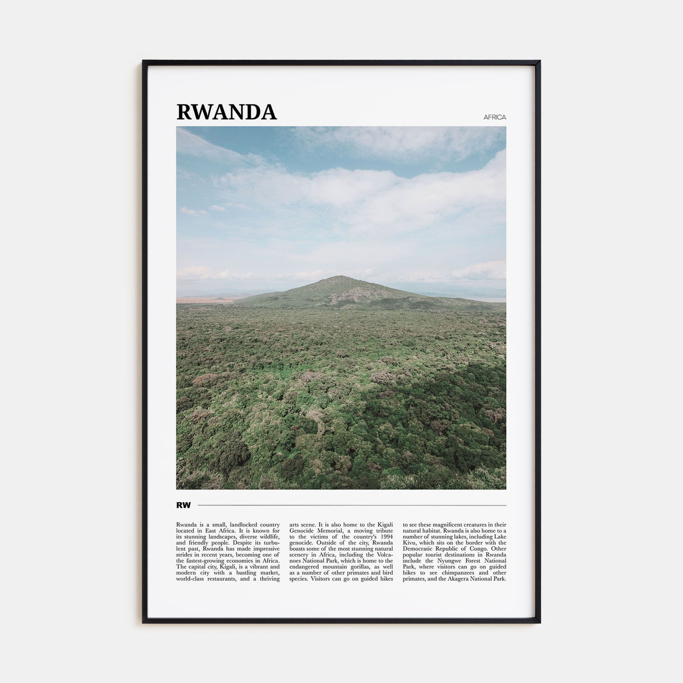 Rwanda Travel Color Poster