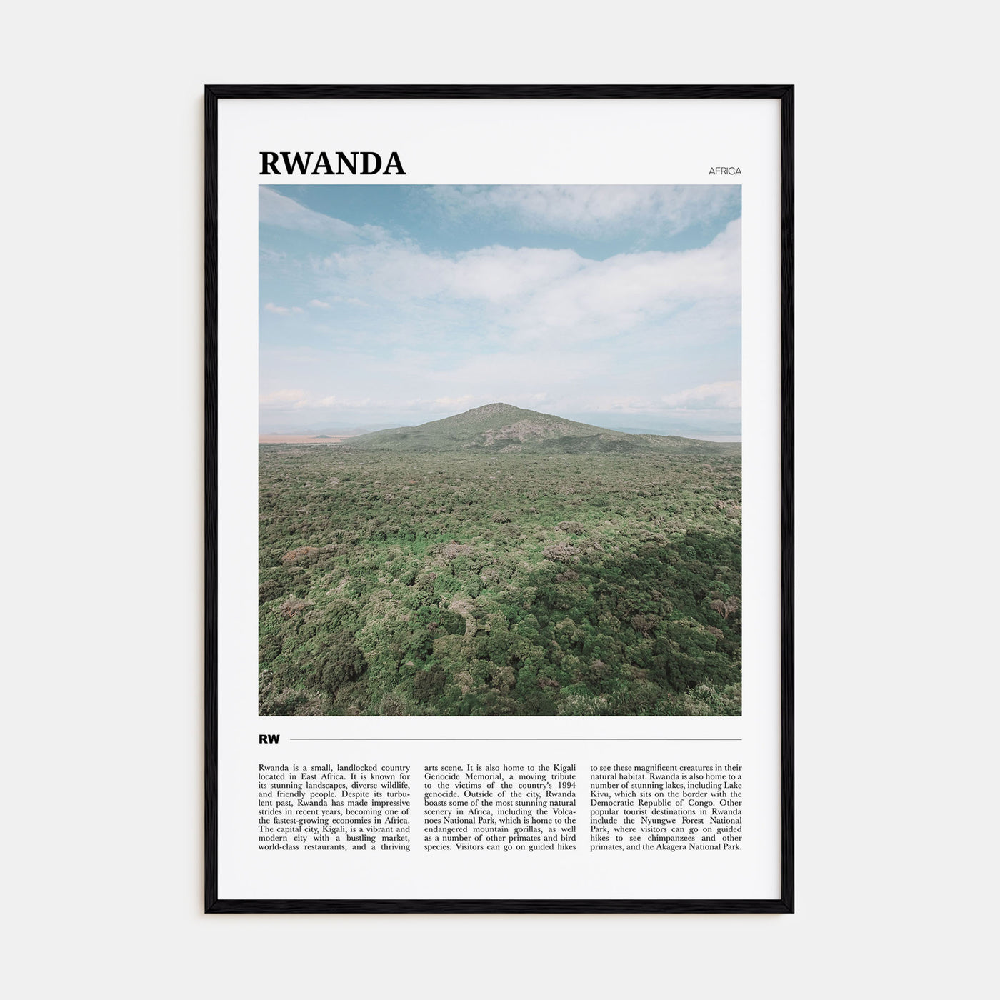 Rwanda Travel Color Poster