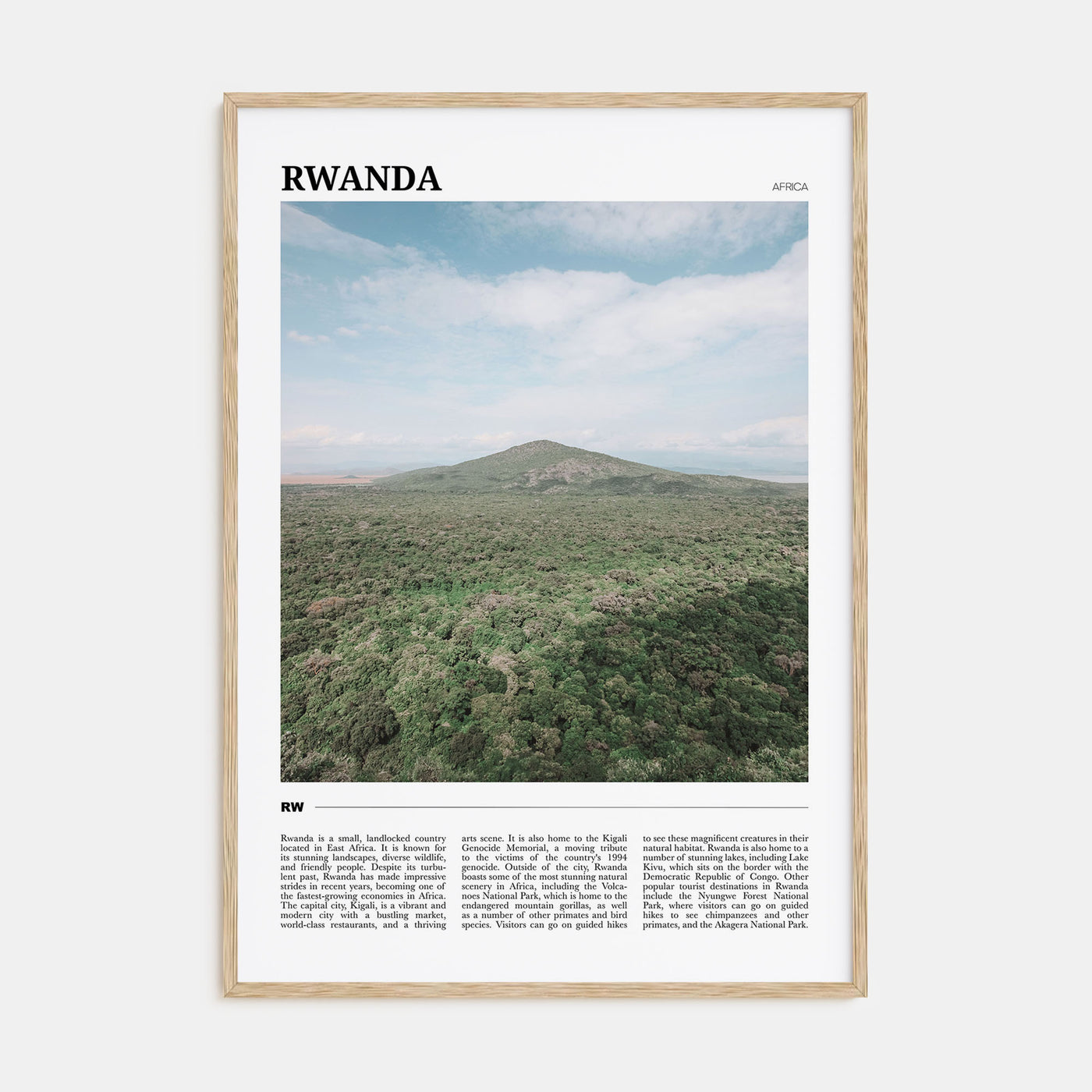 Rwanda Travel Color Poster