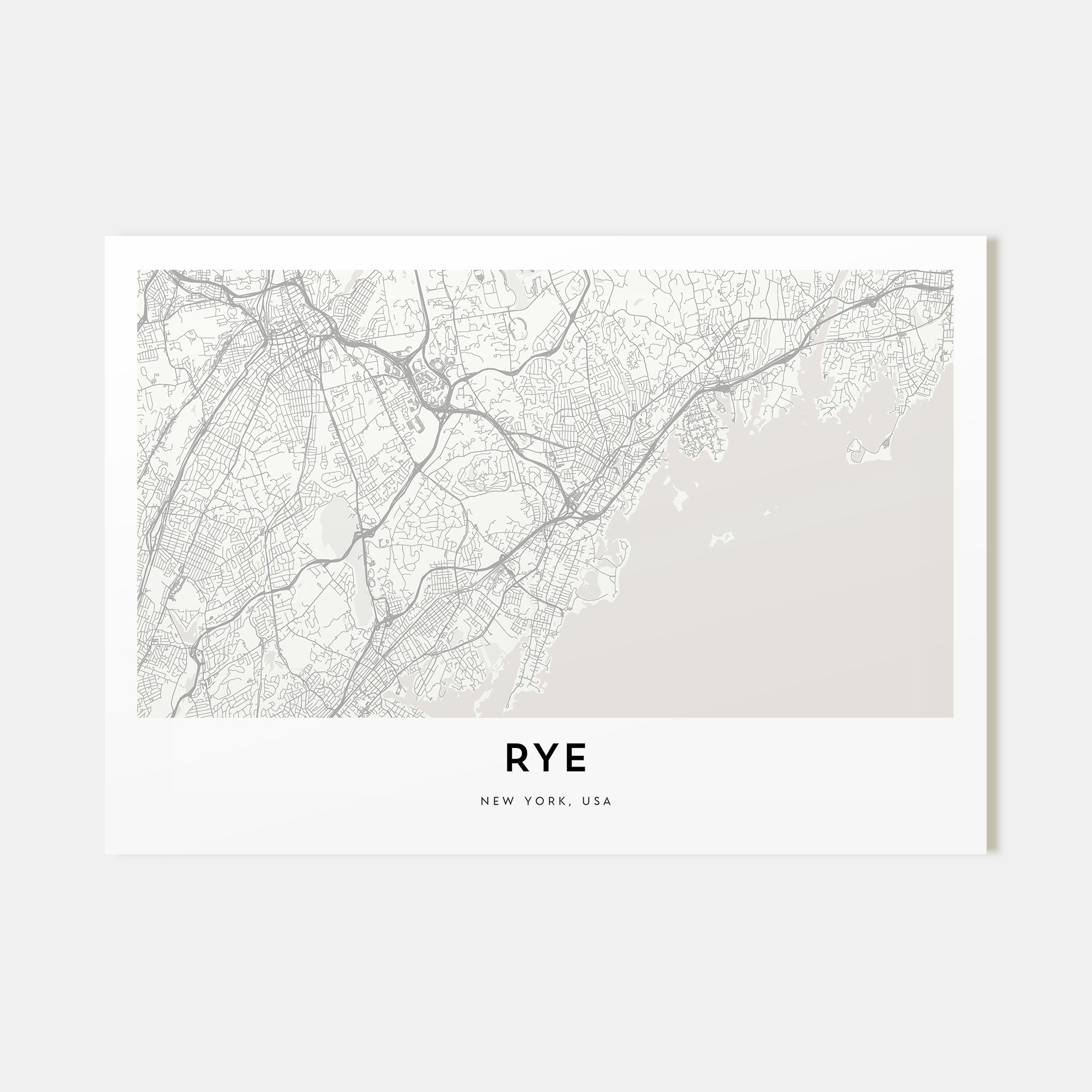 Rye Map Landscape Poster