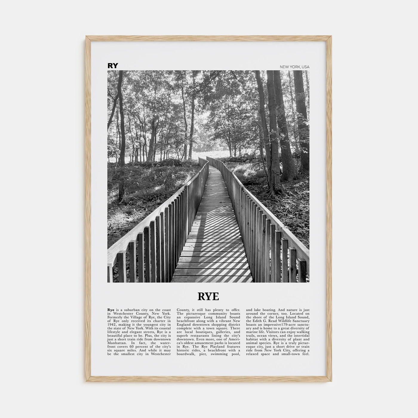 Rye Travel B&W Poster