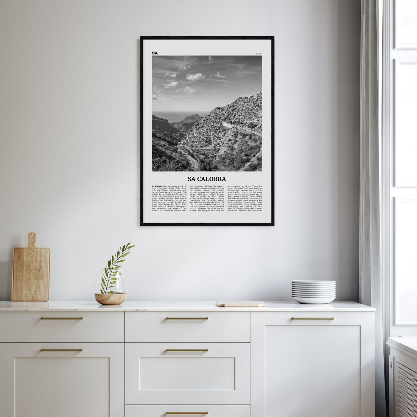 Sa Calobra Travel B&W Poster