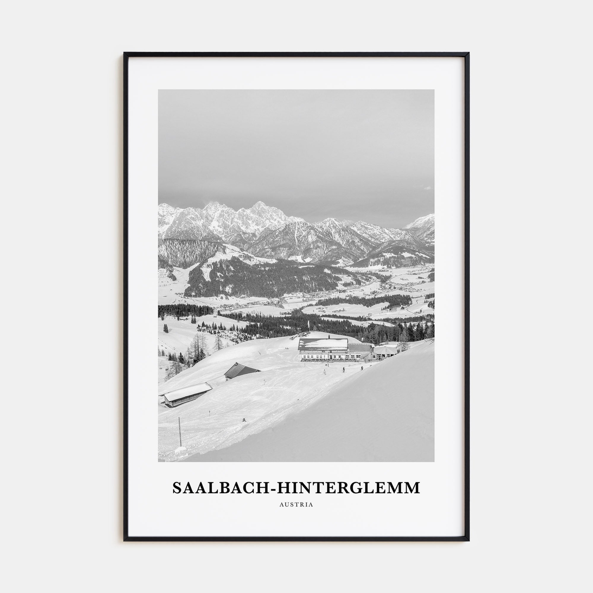 Saalbach-Hinterglemm Portrait B&W Poster