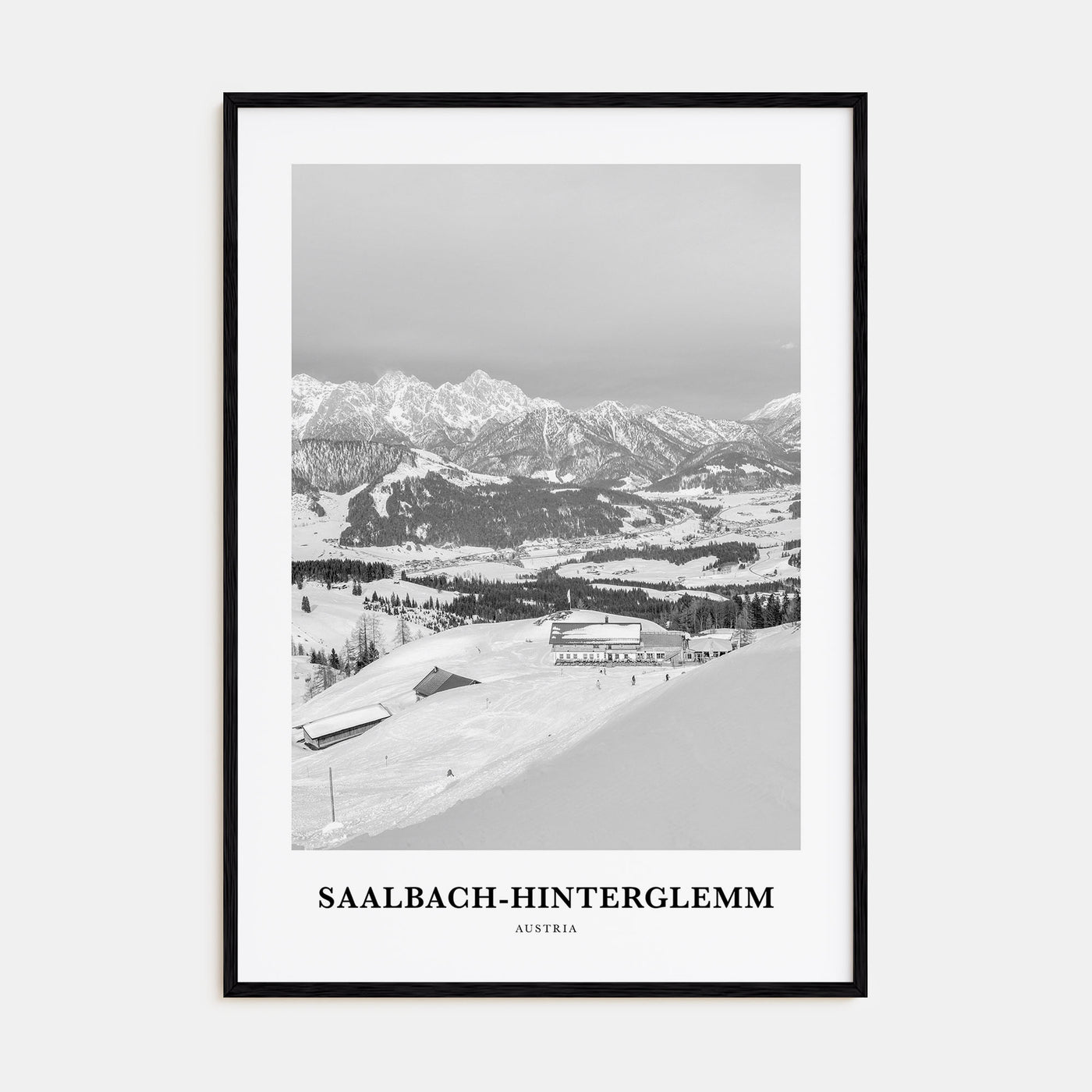 Saalbach-Hinterglemm Portrait B&W Poster