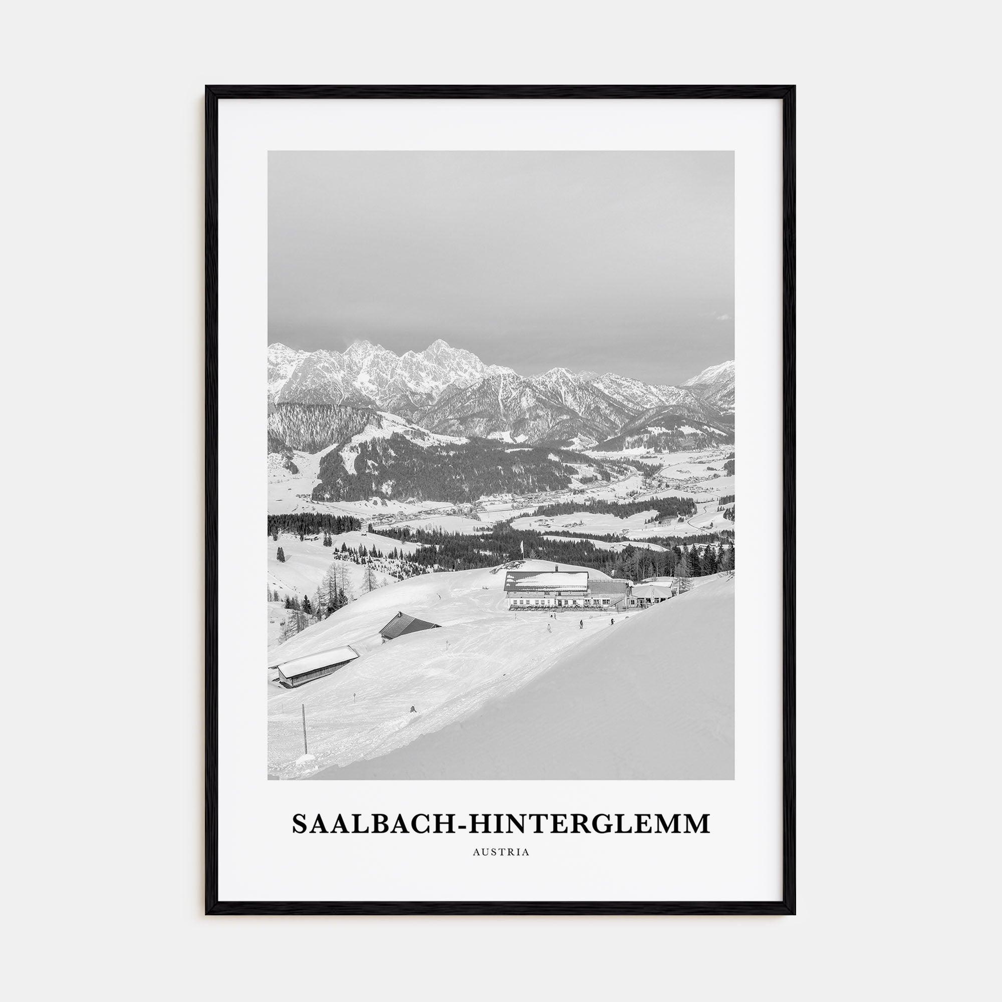 Saalbach-Hinterglemm Portrait B&W Poster