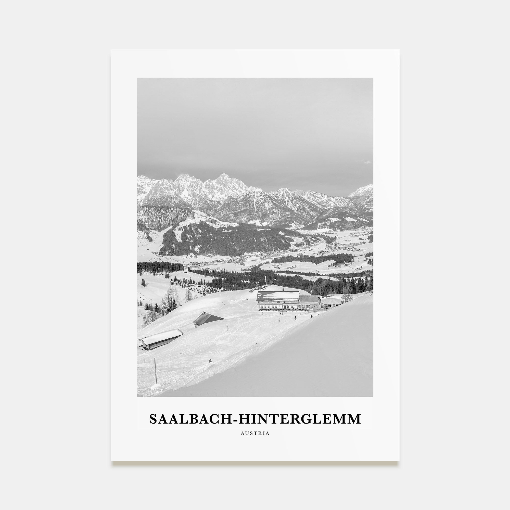 Saalbach-Hinterglemm Portrait B&W Poster
