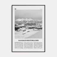 Saalbach-Hinterglemm Travel B&W Poster