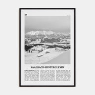 Saalbach-Hinterglemm Travel B&W Poster