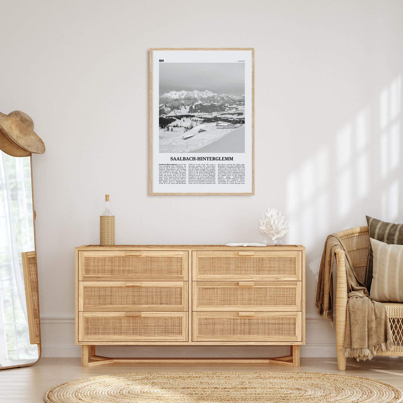 Saalbach-Hinterglemm Travel B&W Poster