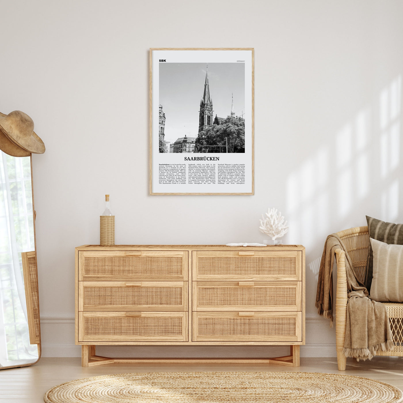 Saarbrücken Travel B&W Poster