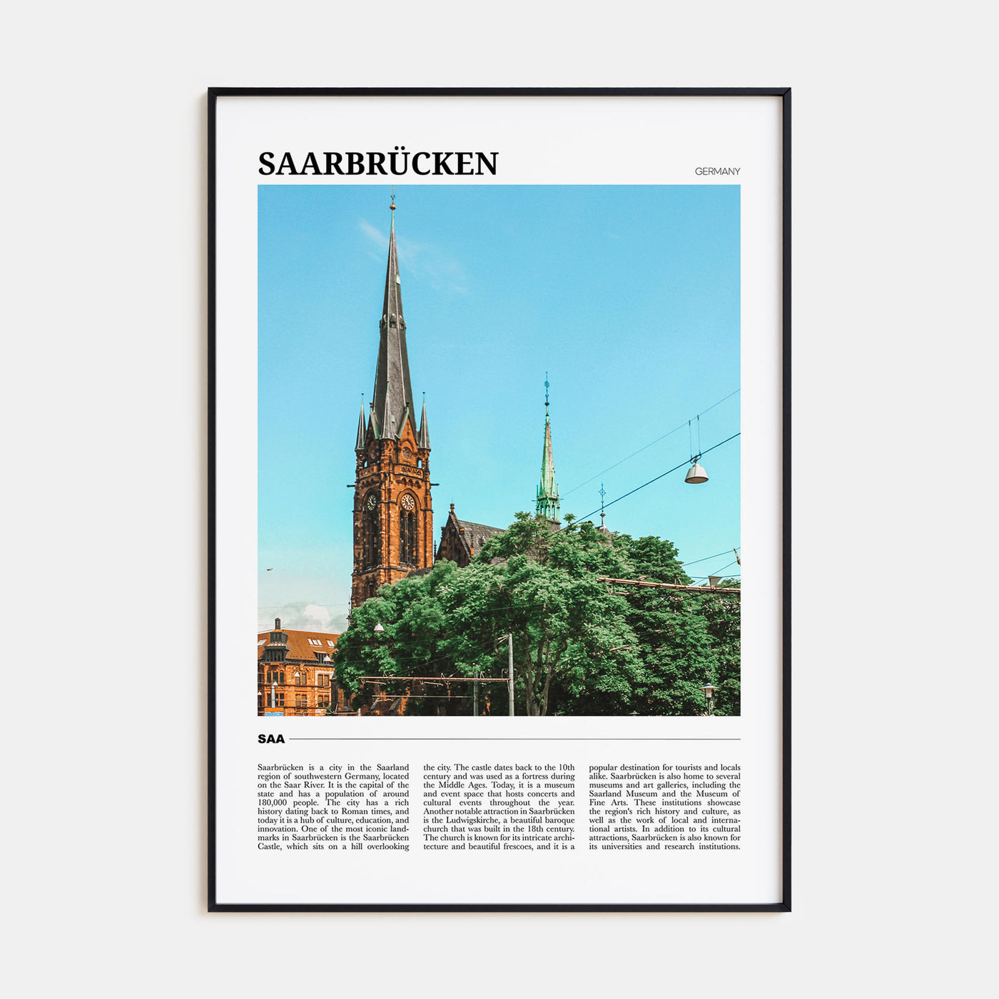 Saarbrücken Travel Color Poster