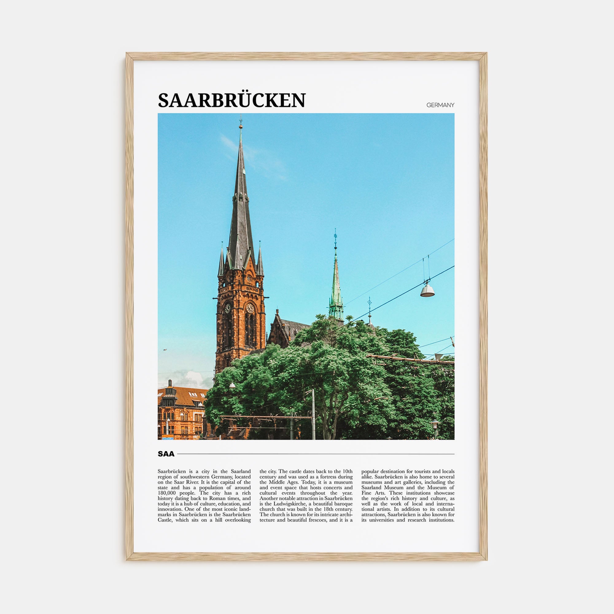 Saarbrücken Travel Color Poster