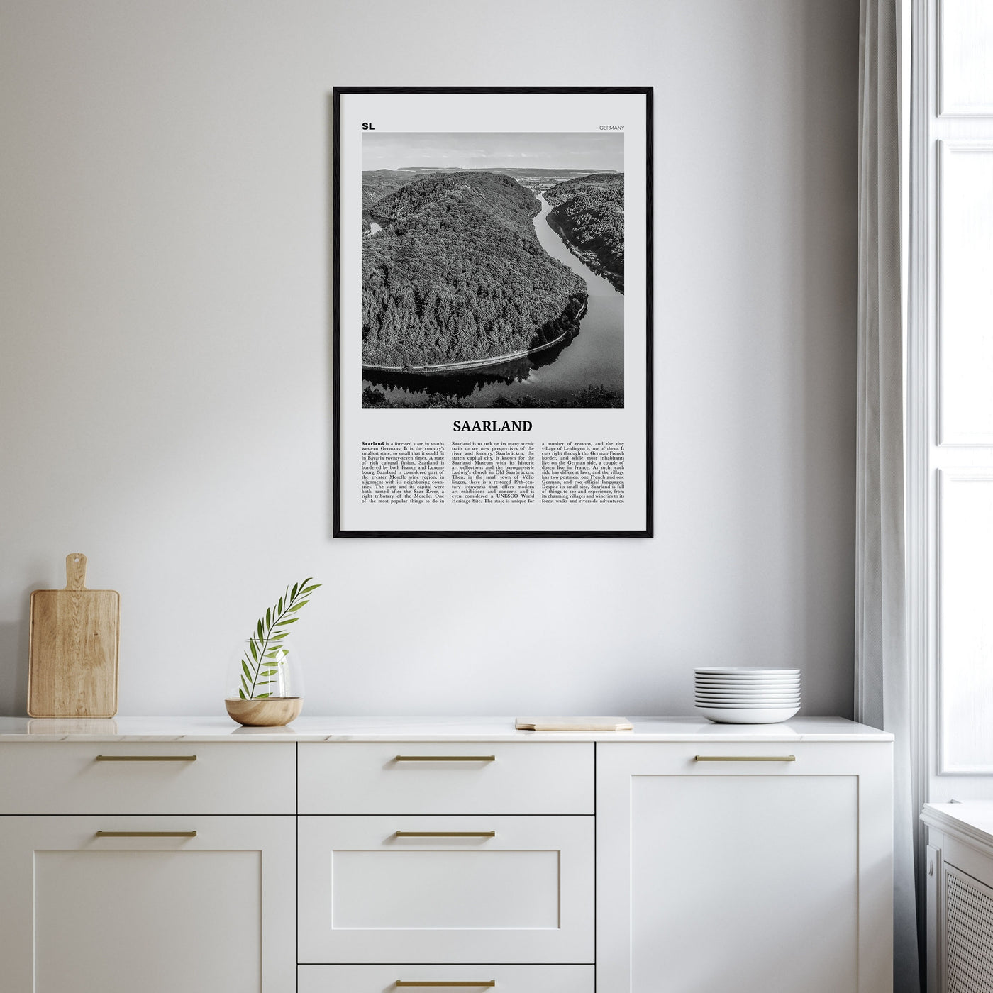 Saarland Travel B&W Poster