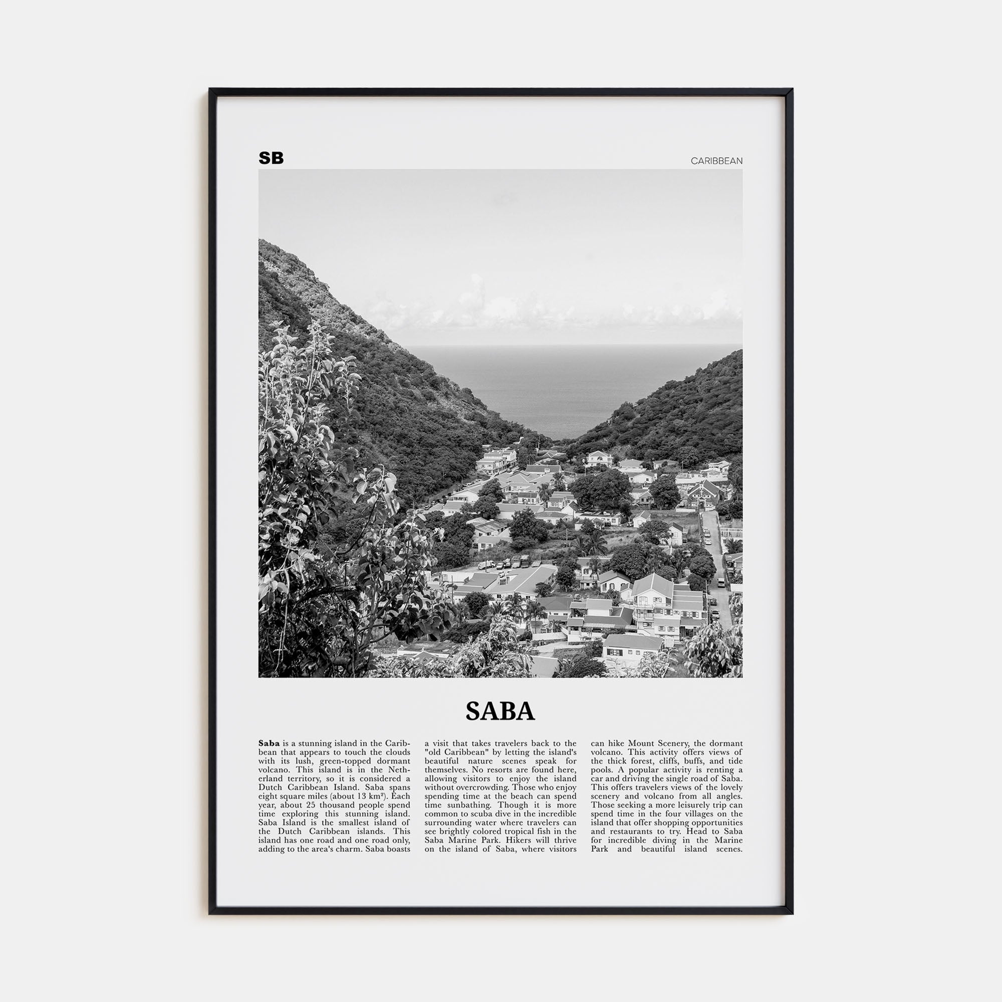 Saba Travel B&W Poster