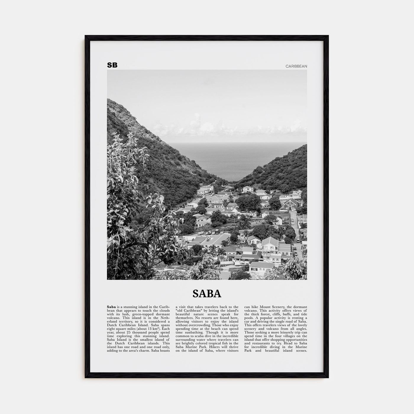 Saba Travel B&W Poster