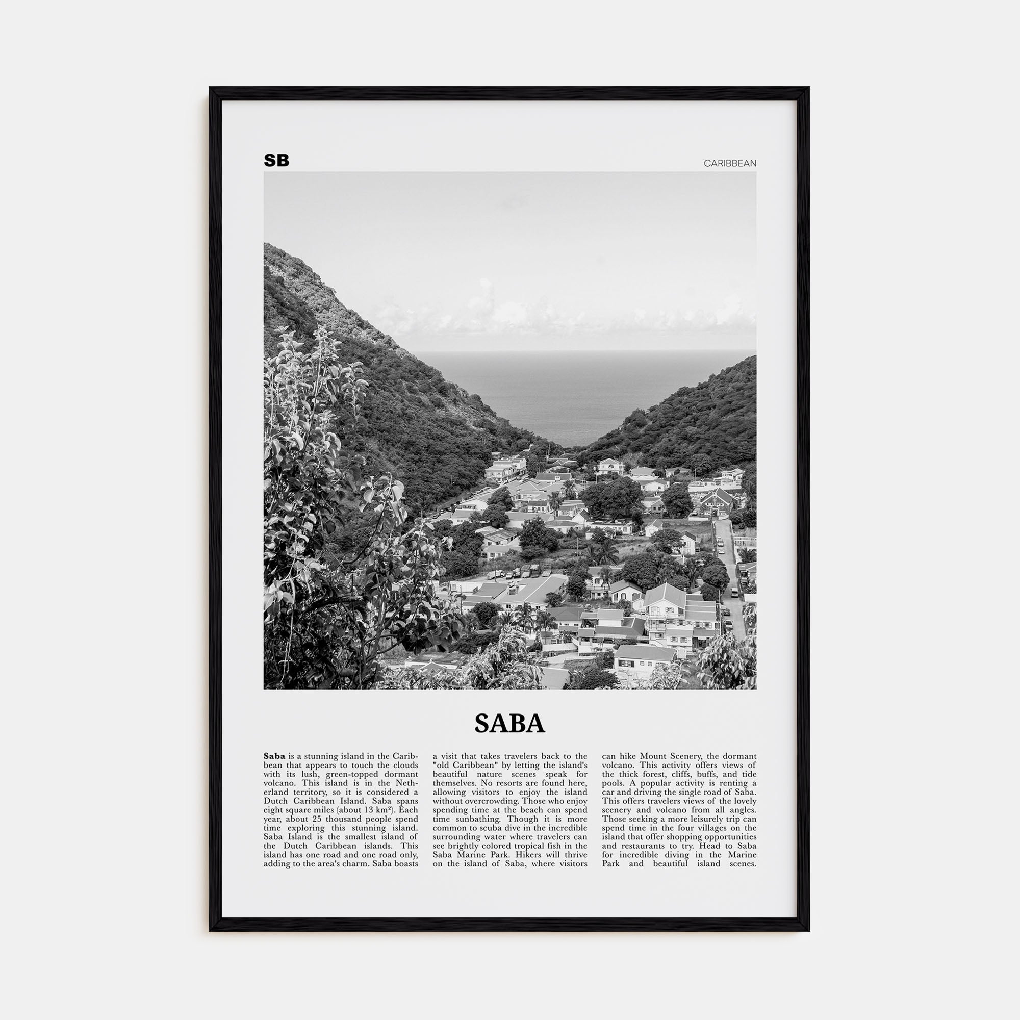 Saba Travel B&W Poster