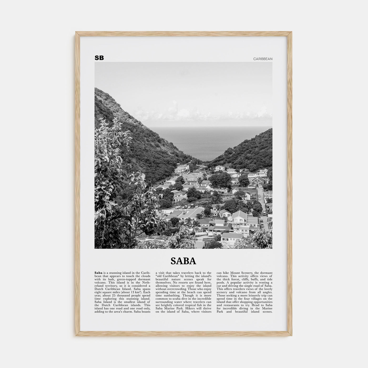 Saba Travel B&W Poster