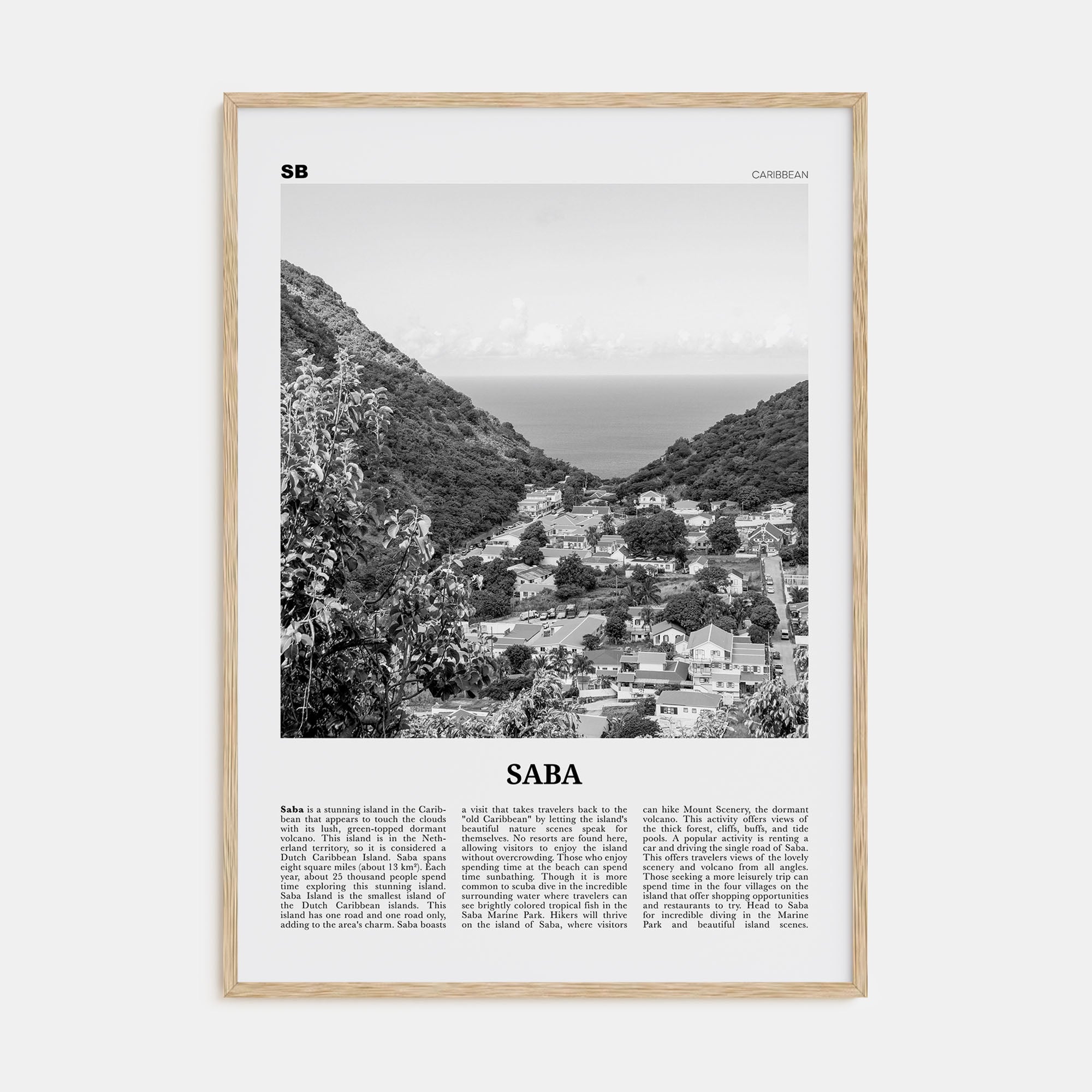 Saba Travel B&W Poster