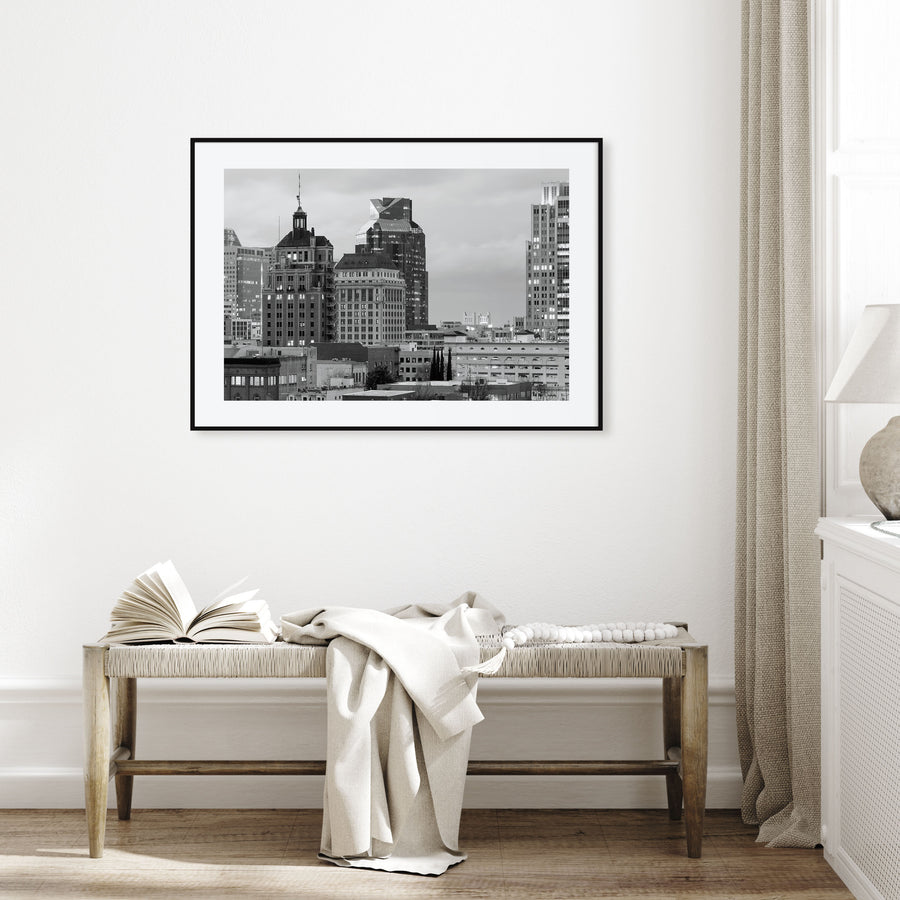 Sacramento Landscape B&W Poster