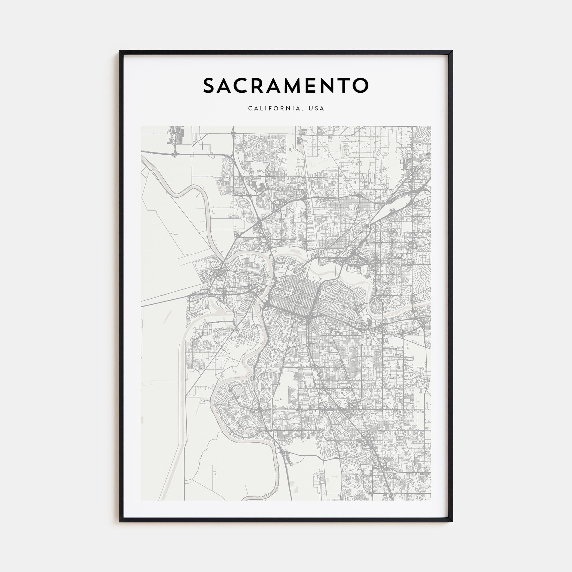Sacramento Map Portrait Poster