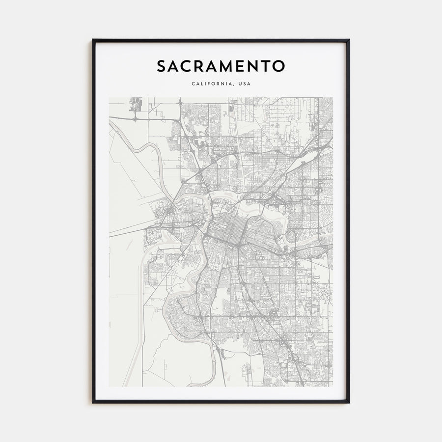 Sacramento Map Portrait Poster