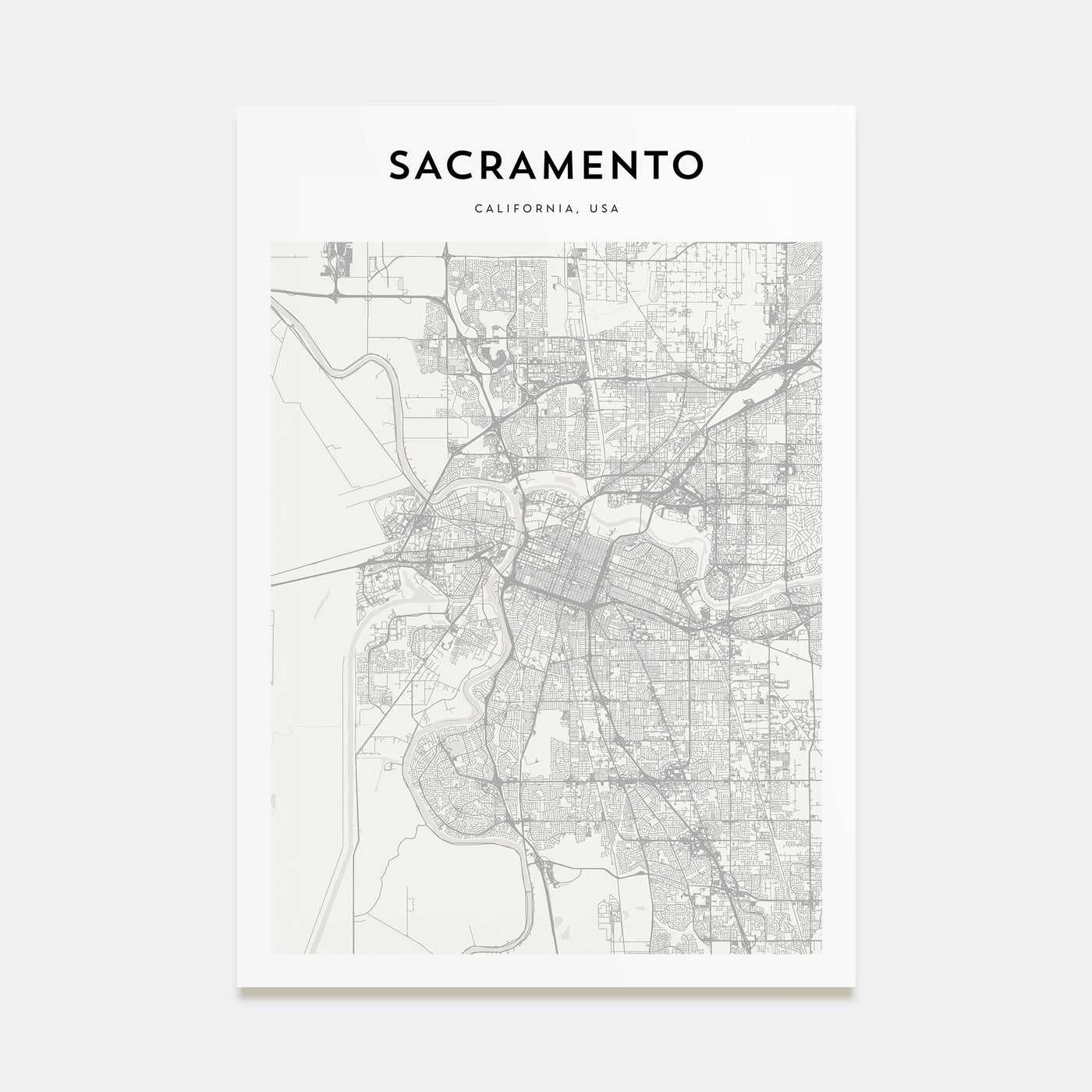 Sacramento Map Portrait Poster