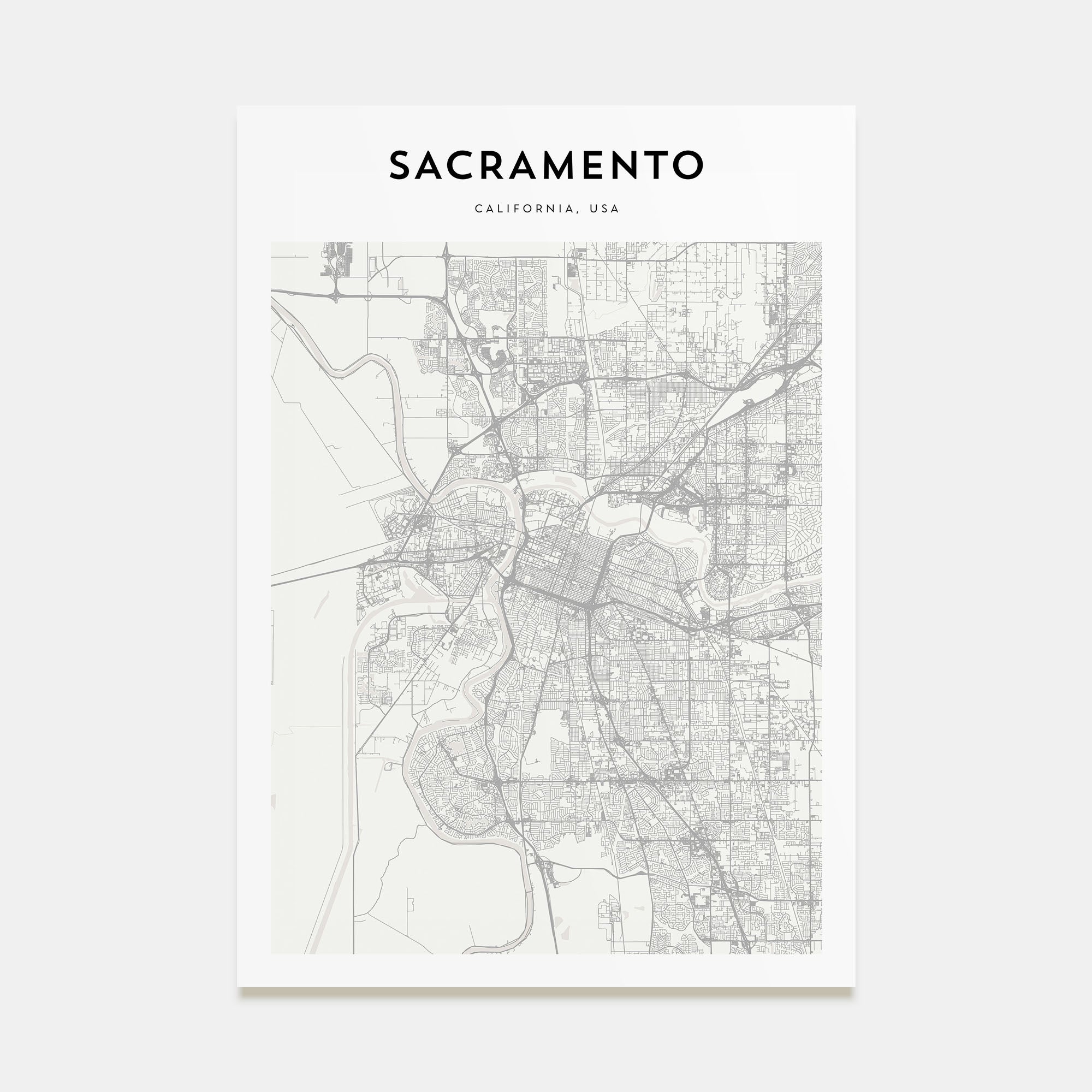 Sacramento Map Portrait Poster