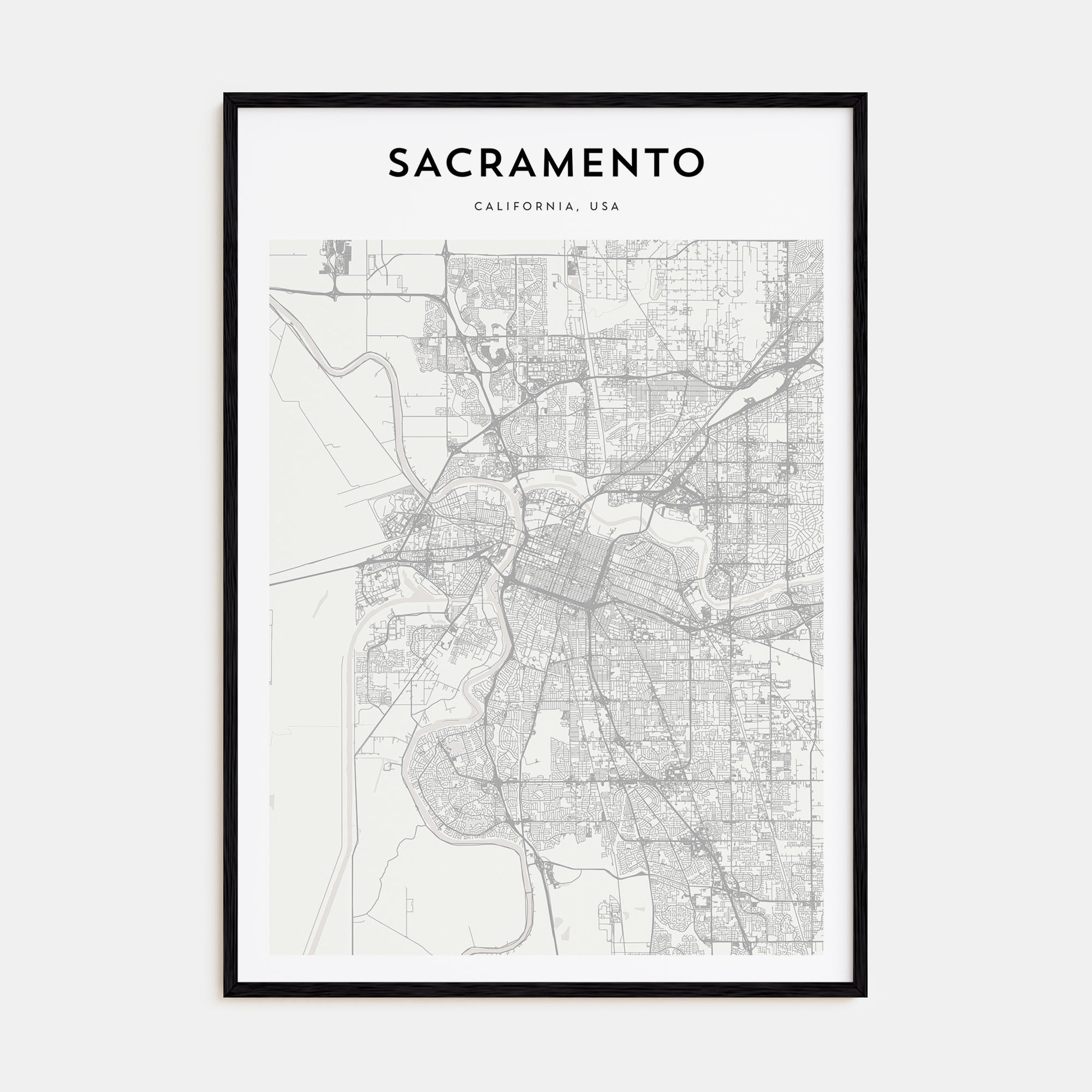 Sacramento Map Portrait Poster