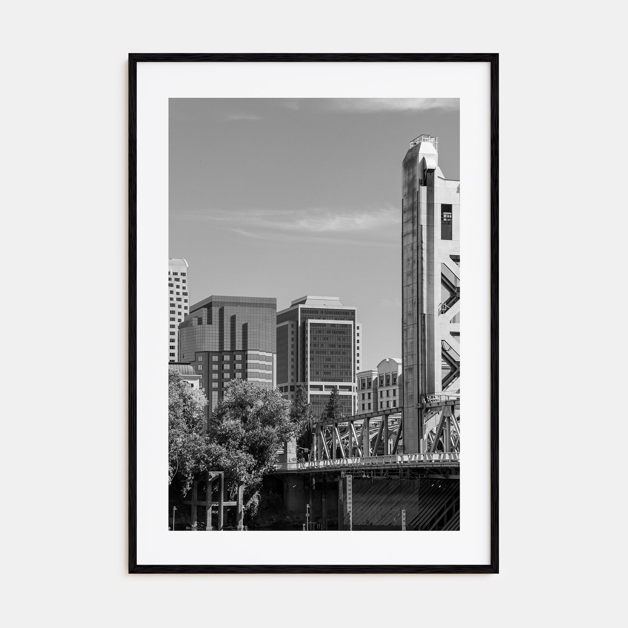 Sacramento Photo B&W Poster