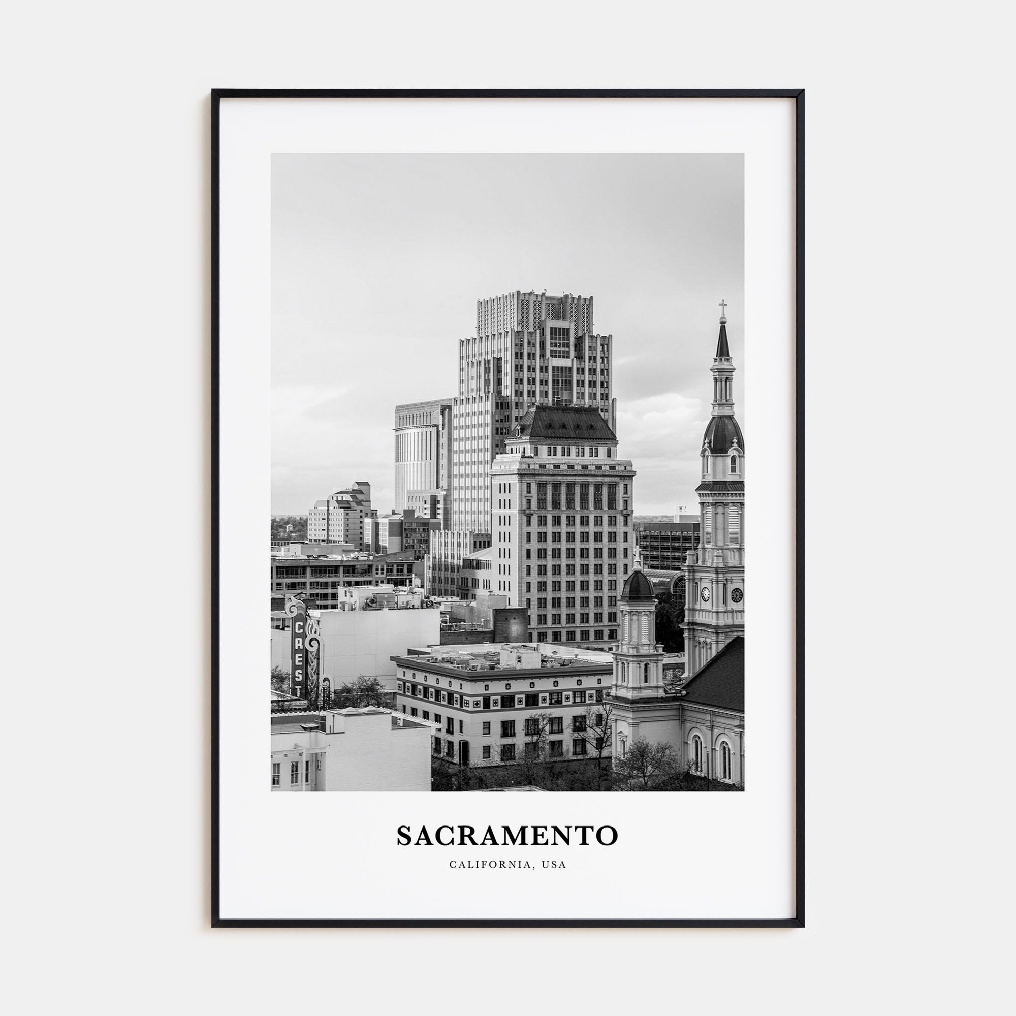 Sacramento Portrait B&W No 1 Poster