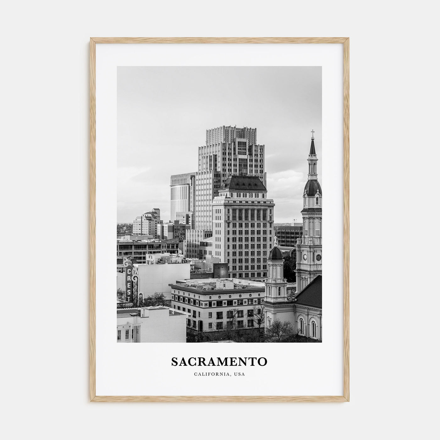 Sacramento Portrait B&W No 1 Poster