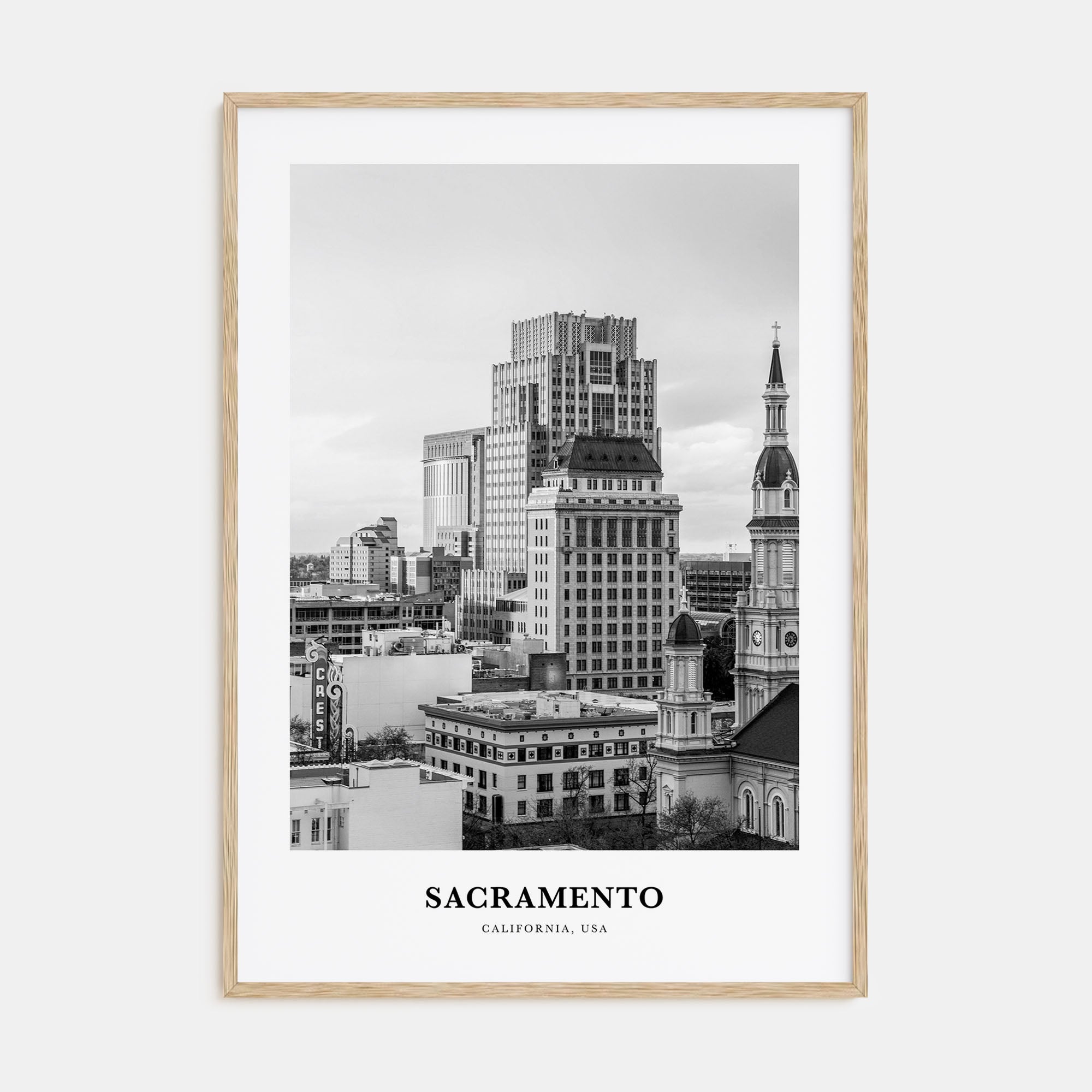 Sacramento Portrait B&W No 1 Poster