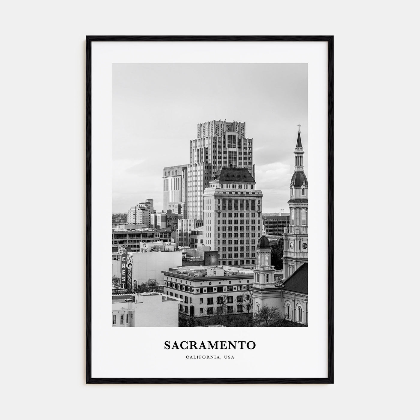 Sacramento Portrait B&W No 1 Poster
