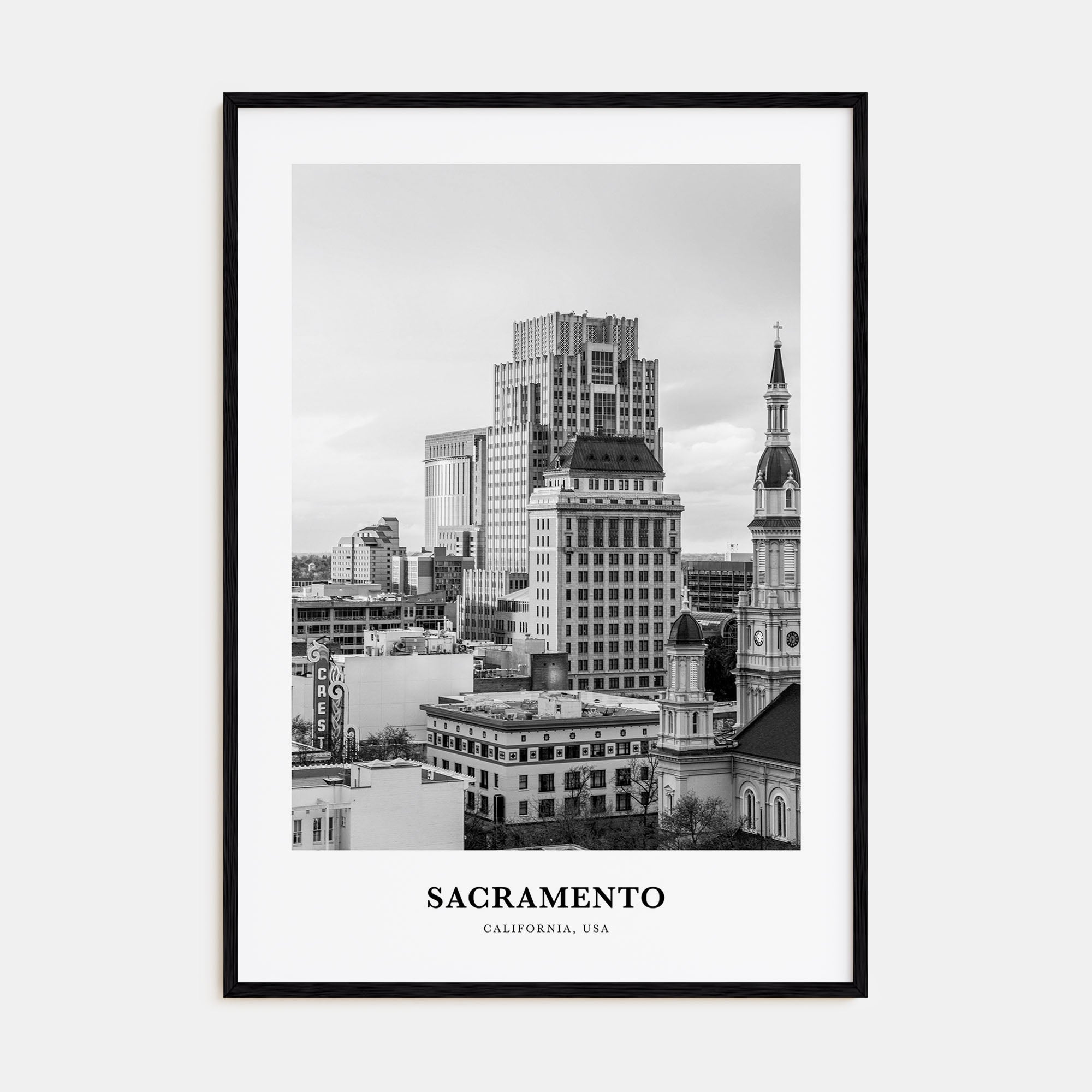 Sacramento Portrait B&W No 1 Poster