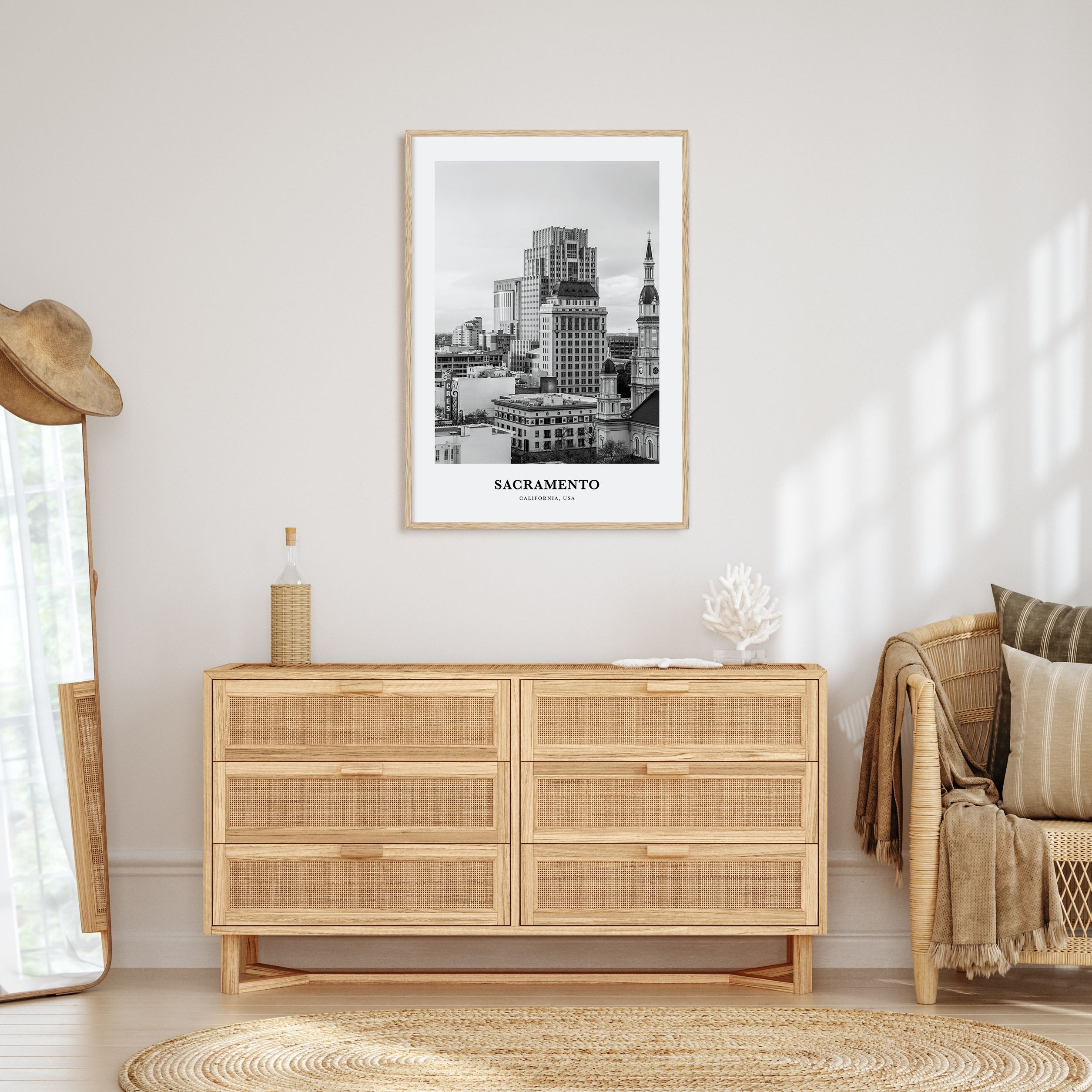 Sacramento Portrait B&W No 1 Poster