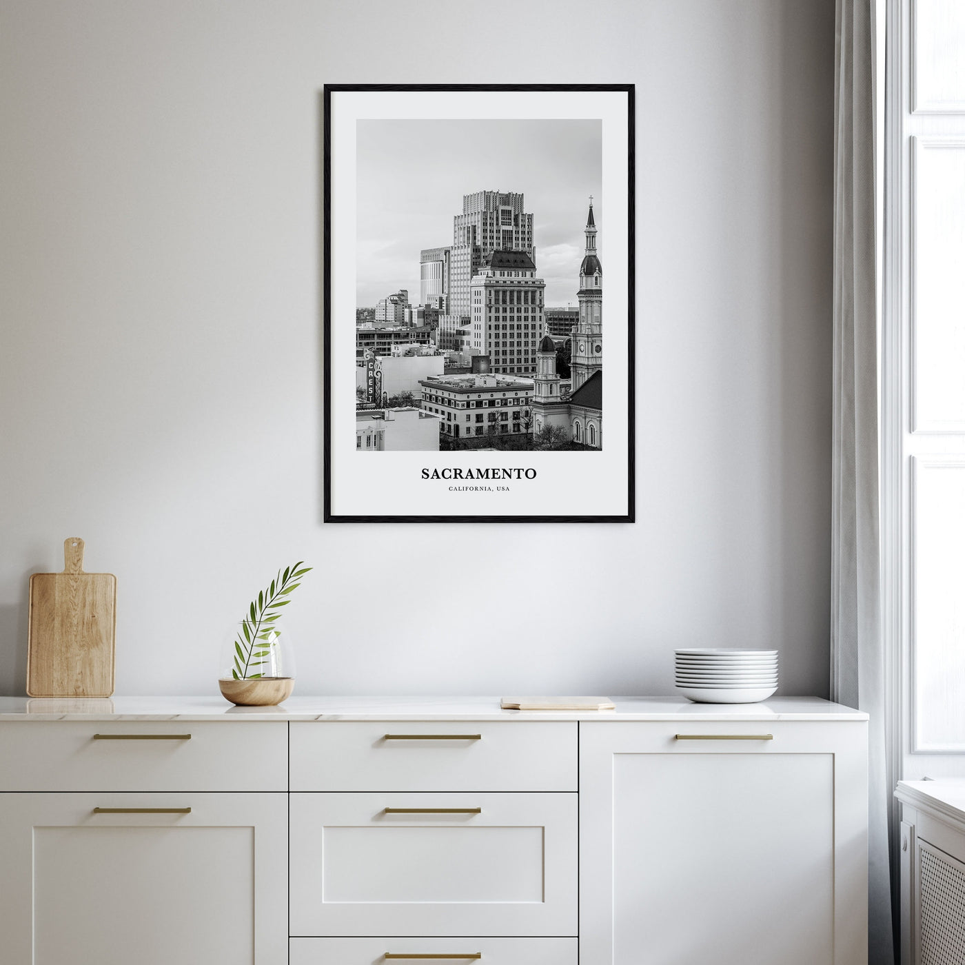 Sacramento Portrait B&W No 1 Poster