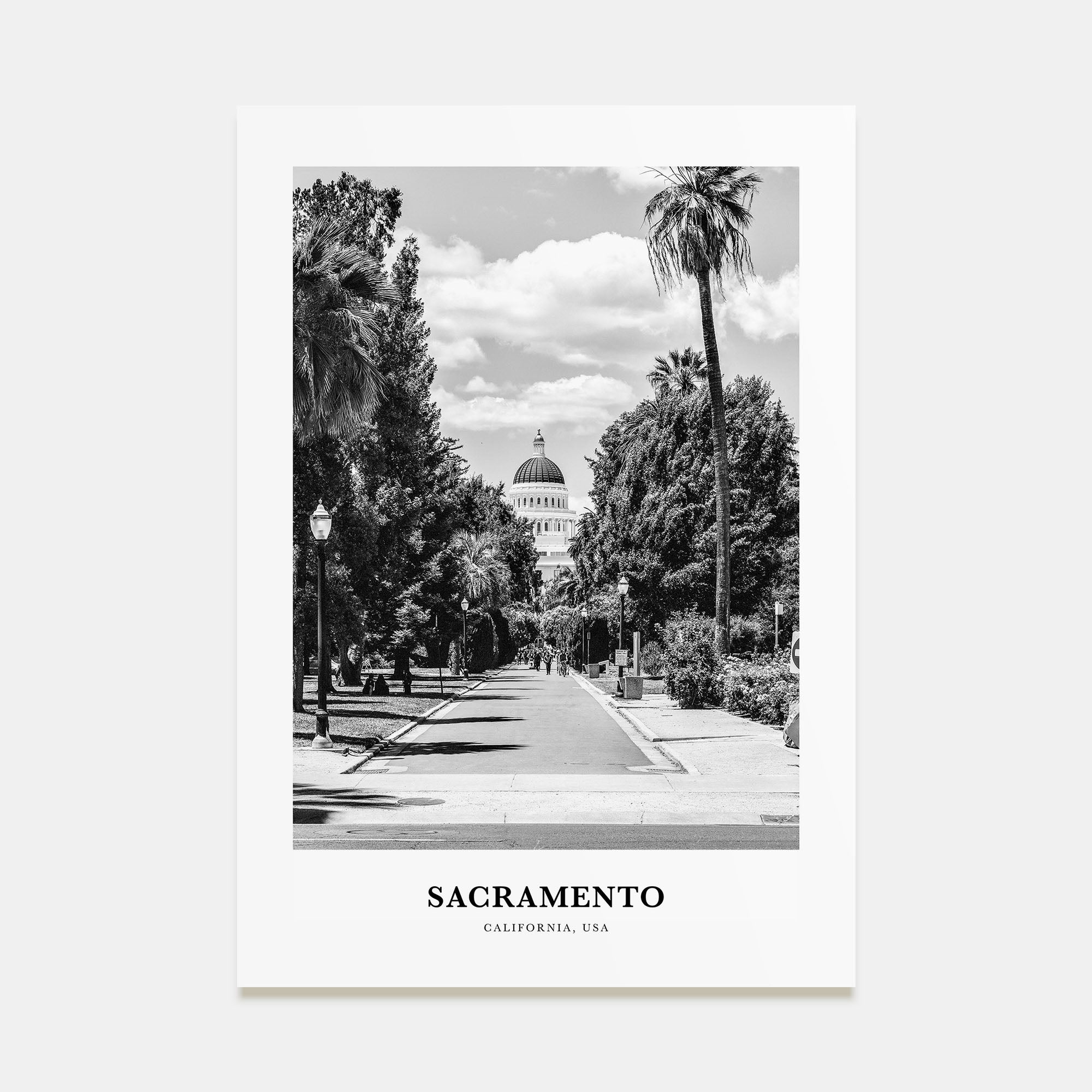 Sacramento Portrait B&W No 2 Poster