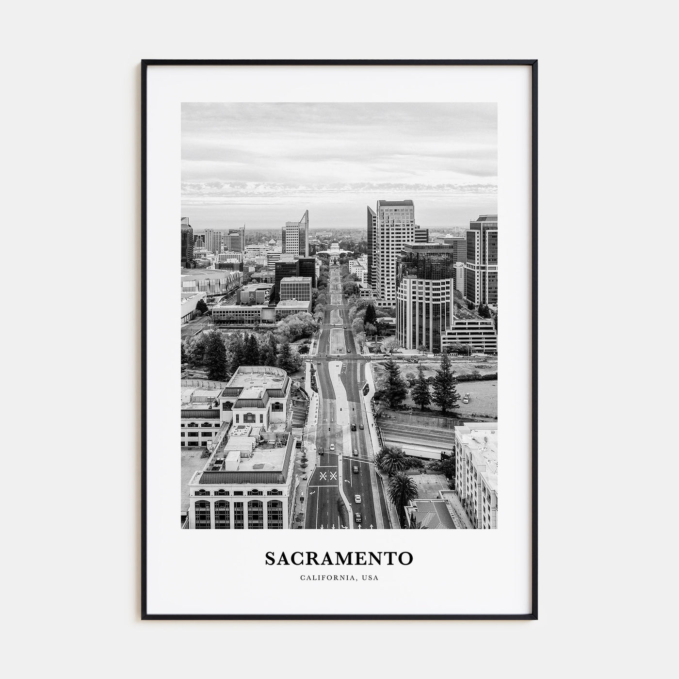 Sacramento Portrait B&W No 3 Poster