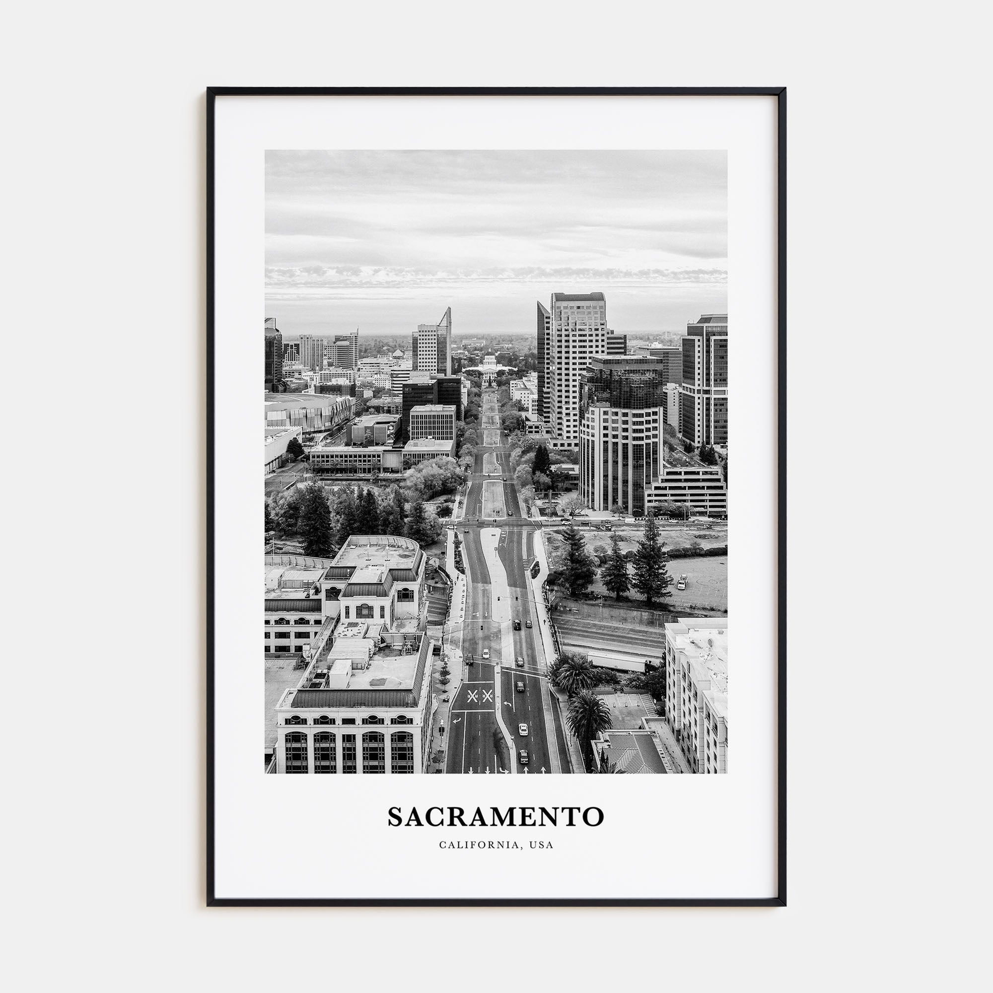 Sacramento Portrait B&W No 3 Poster
