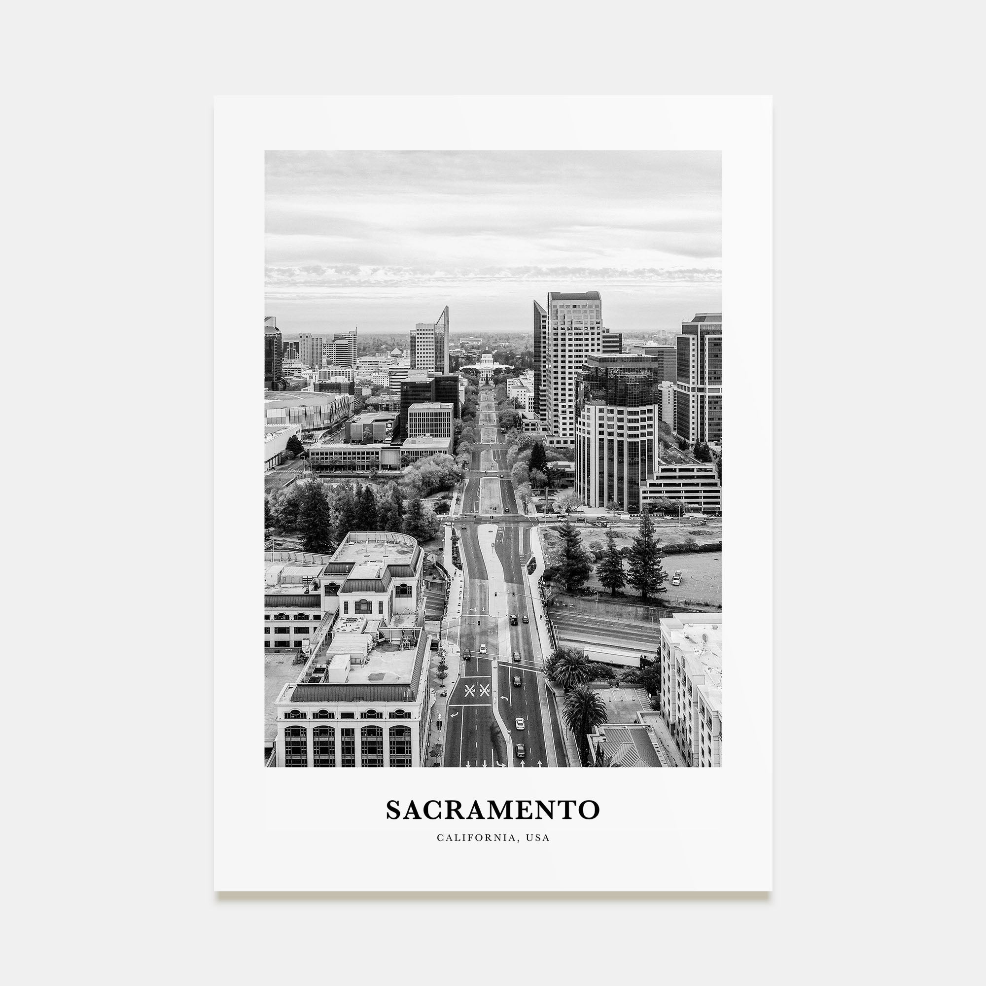 Sacramento Portrait B&W No 3 Poster