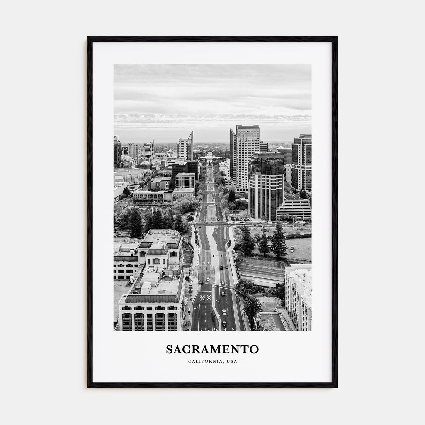 Sacramento Portrait B&W No 3 Poster
