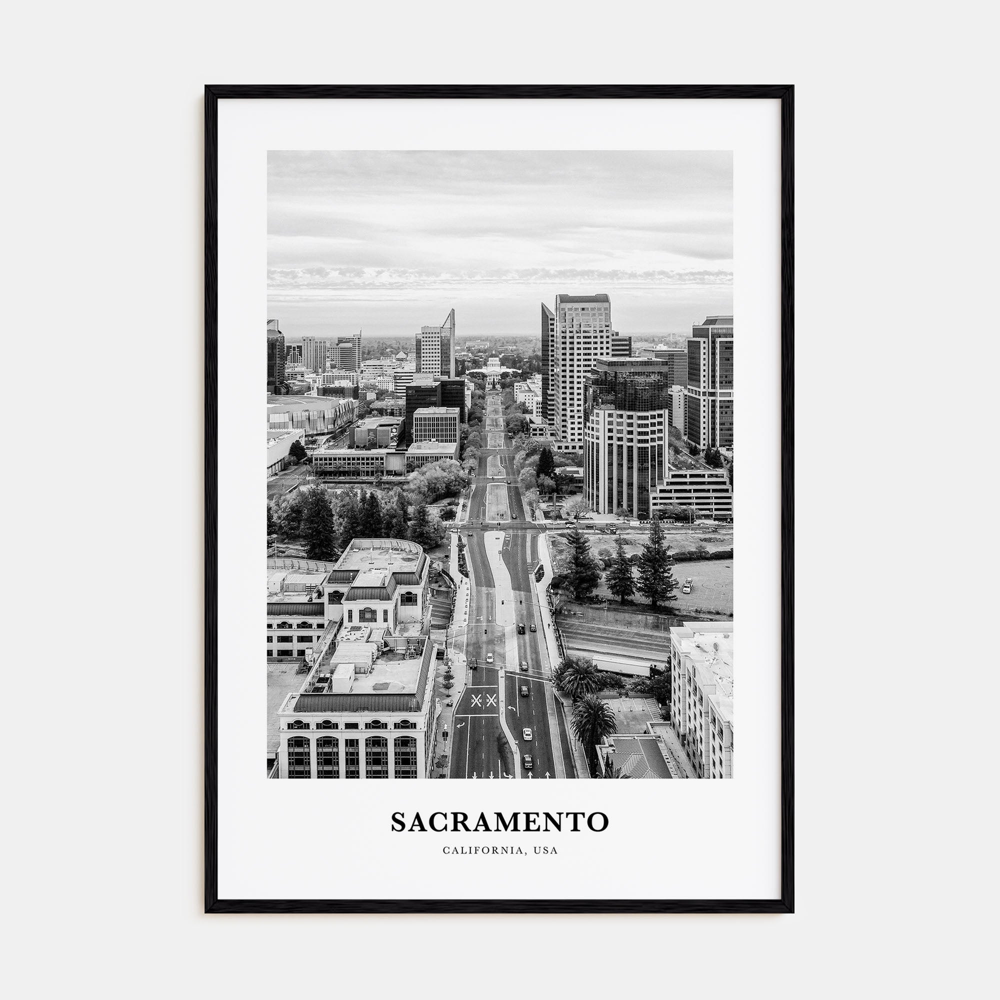 Sacramento Portrait B&W No 3 Poster