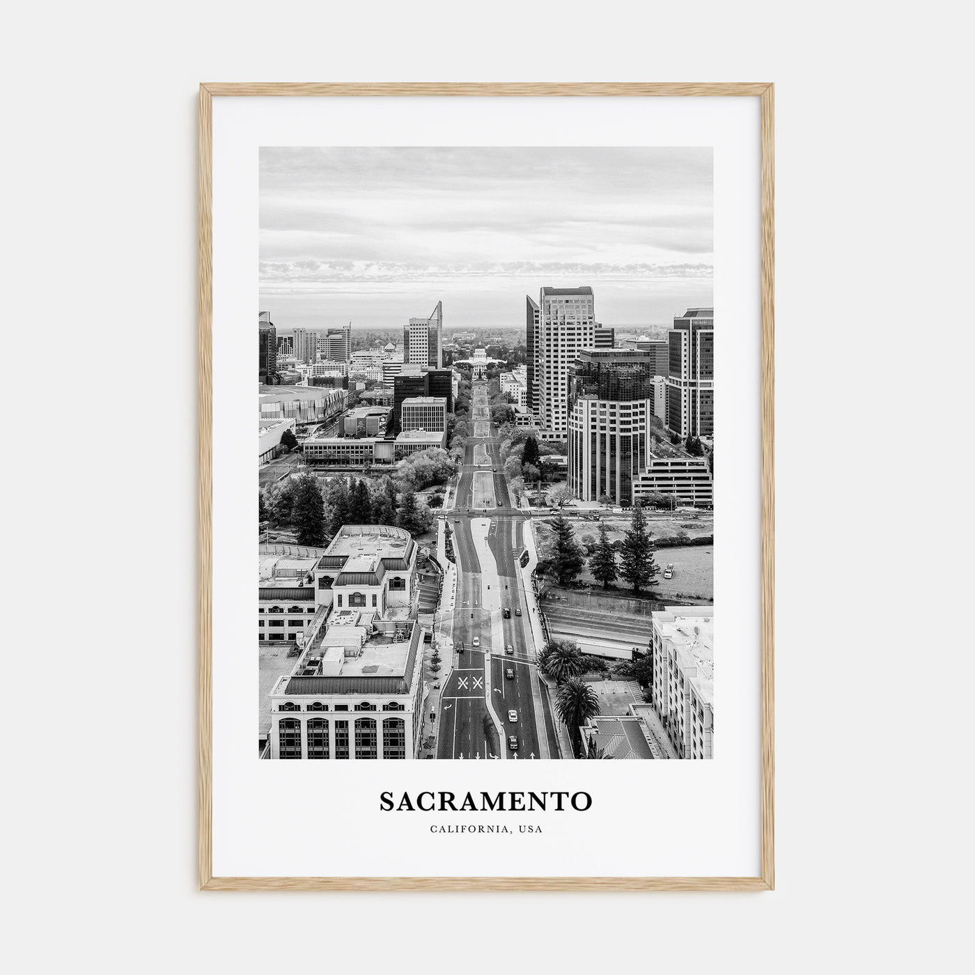 Sacramento Portrait B&W No 3 Poster