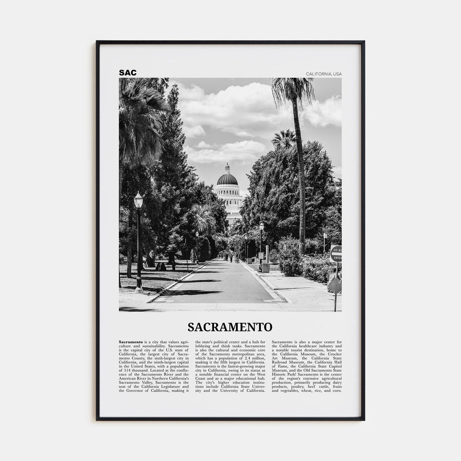 Sacramento Travel B&W No 1 Poster
