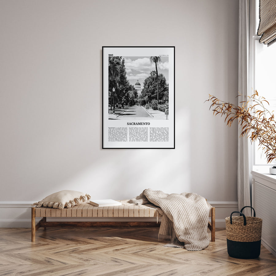 Sacramento Travel B&W No 1 Poster