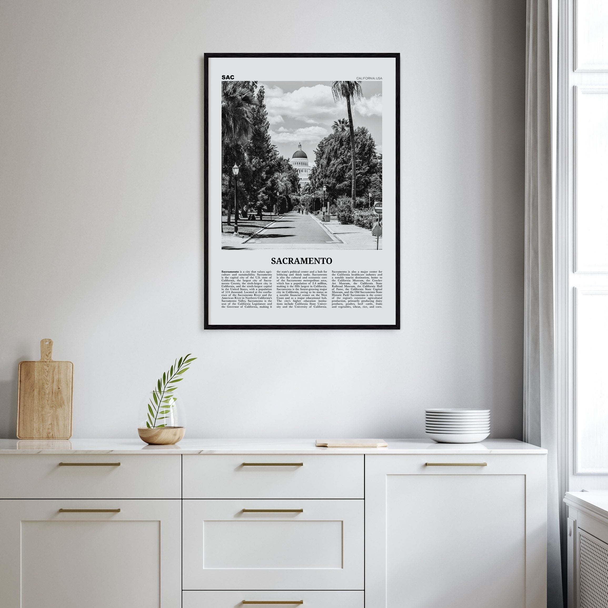 Sacramento Travel B&W No 1 Poster